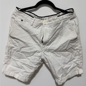 Zara Men's Cream Flat Front Shorts